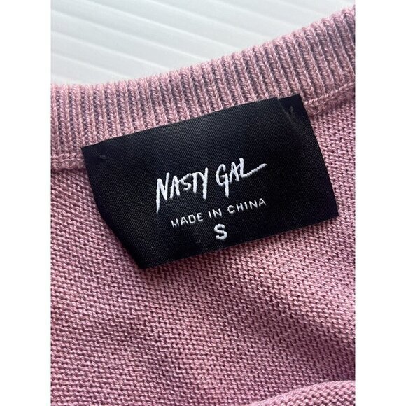 Nasty Gal Womens Pink Knit Low Back Take Turns Mini Dress Size S - Picture 4 of 13